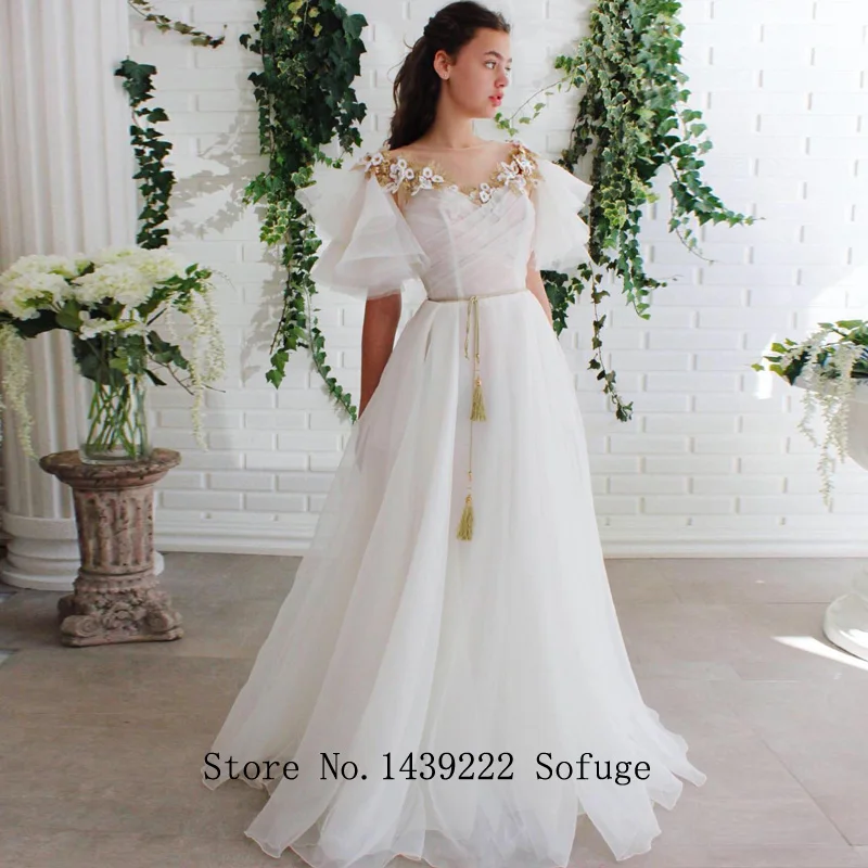 Witte Organza Avondjurken Meisje Prom Scoop Aline Riem Bladerdeeg Mouwen Vestidos De Fiesta Robe De Soiree Plus Size Witte Organza Avondjurken Meisje Prom Scoop Aline Riem Bladerdeeg Mouwen Vestidos De Fiesta Robe De Soiree Plus Size