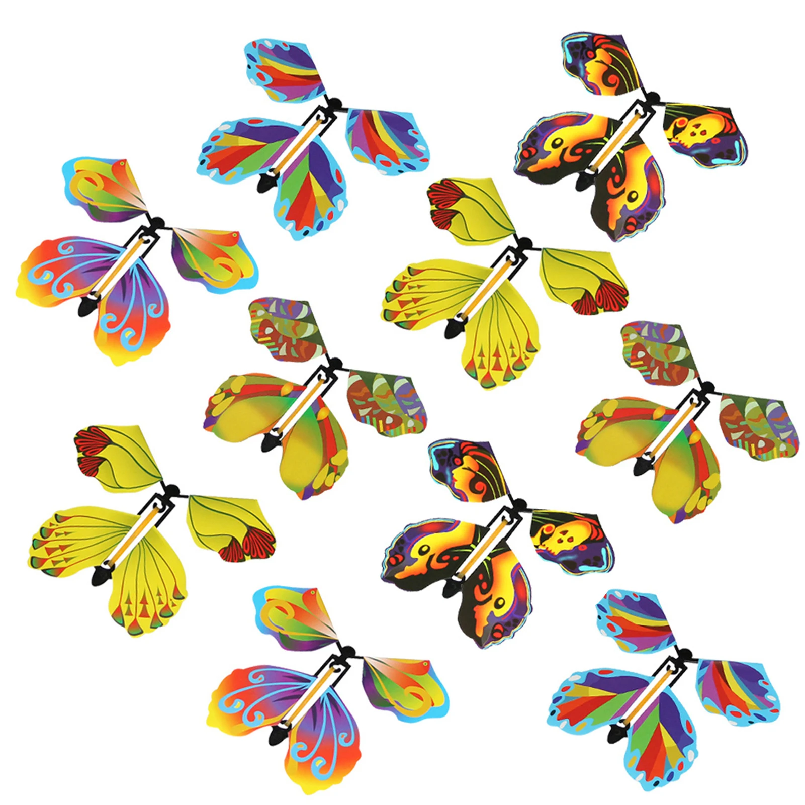 10 PCS Flying In The Book Fairy Rubber Band Powered Wind Up Butterfly Toy Magic Flying Butterfly Great Surprise Gifts For Kids