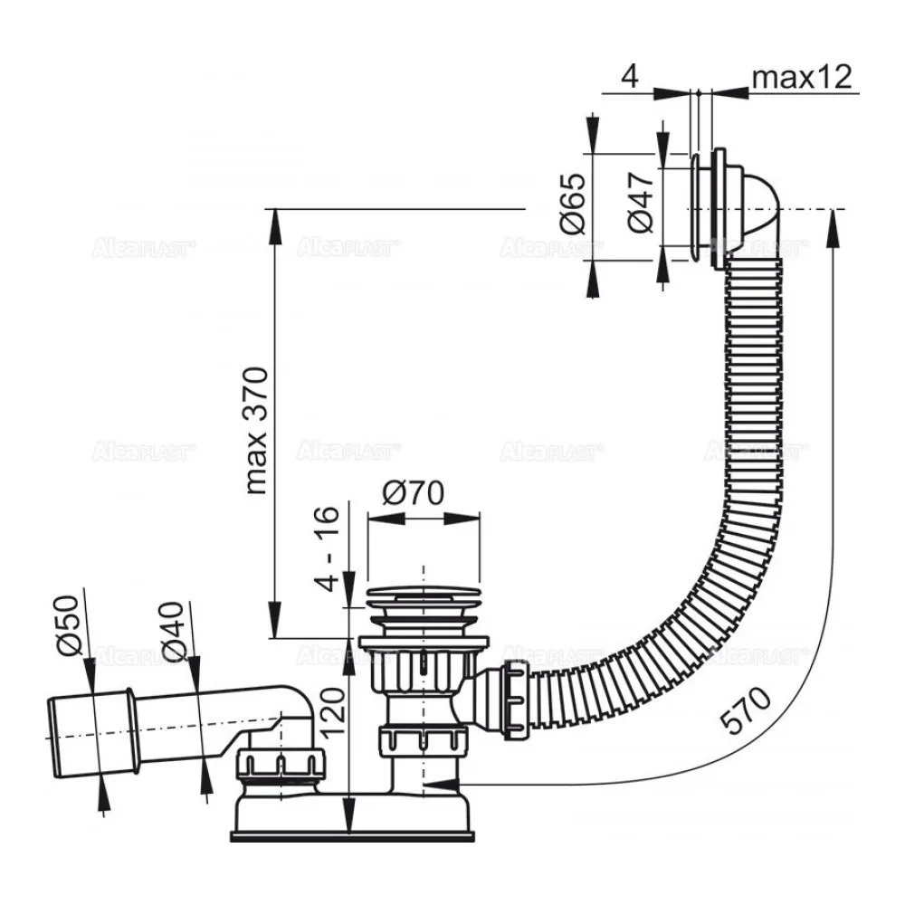 Высота слива для ванны