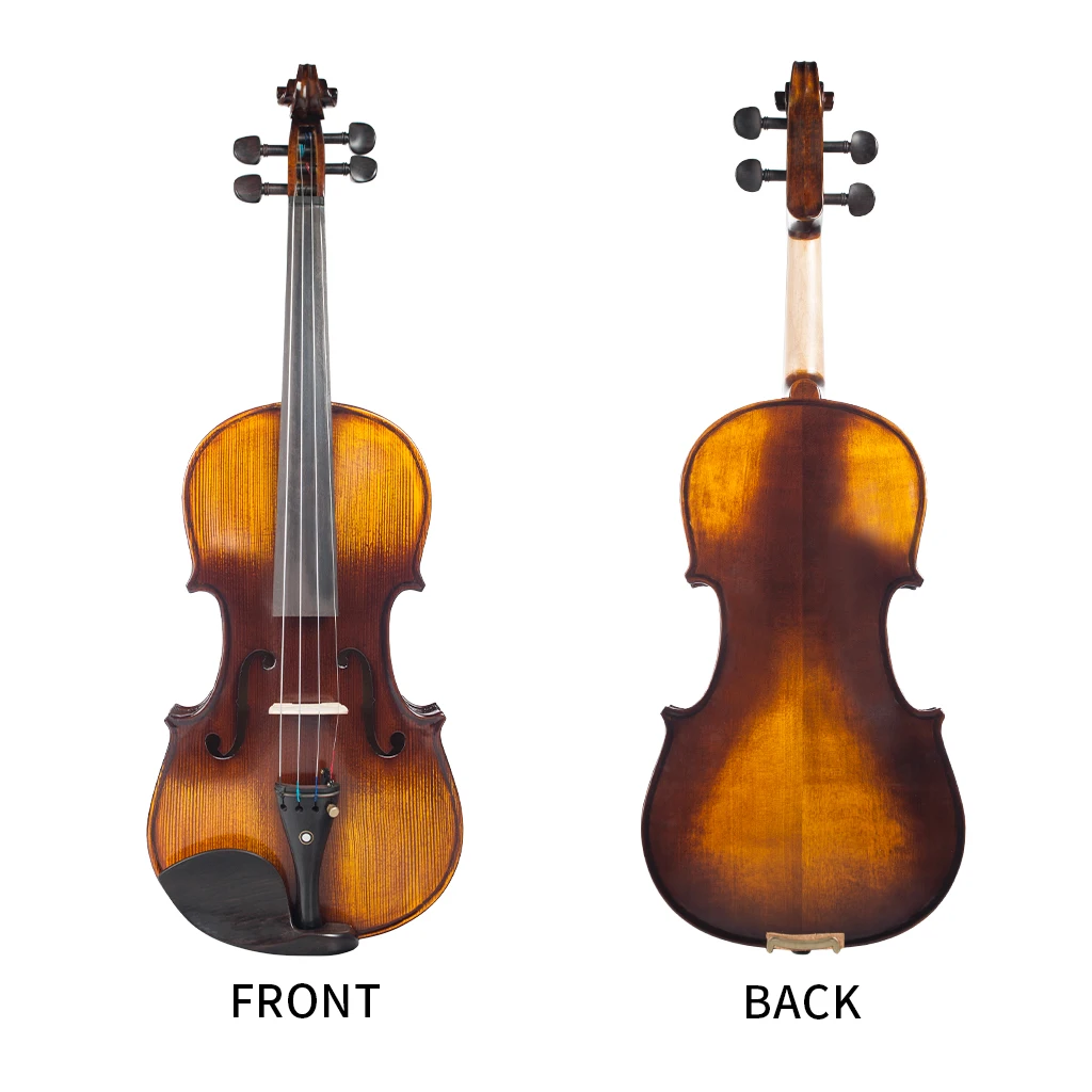 NEW 4/4 Full Size Violin Acoustic Violin W/Case+Bow+Rosin Set For Biginner Violin Learner Brown Color Violin/Fiddle