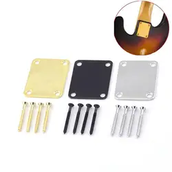 Alloy Neck Plate with 4 Screws Replacement Part for Electric Guitar Bass