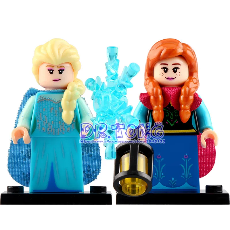 

50pcs/lot Carttoon Movie Action Figures Belle Elsa Anna Cinderella Friend Dolls Girls Movie Building Blocks Toys WM749 Wm750