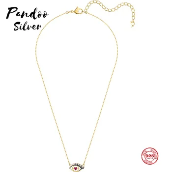 

PANDOO Fashion Charm Pure 925 Silver Original 1:1 Copy, Mysterious Element Lucky Guardian Necklace Female Luxury Jewelry Gifts