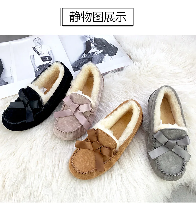 100% Natural Fur Women Shoes Moccasins women Loafers Soft Genuine Leather Leisure Flats Female Driving Casual Footwear