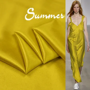 

19 Summer New 135cm Wide 21momme 95%silk 5%spandex Fabric for Diy Sewing Dress Silk Stretch Satin Fashion Cloth Free Shipping