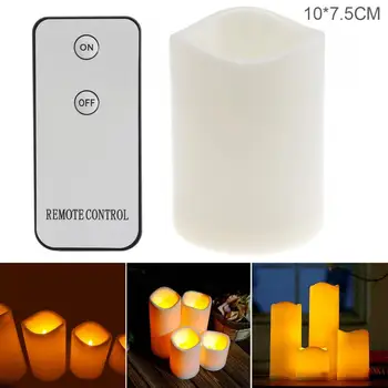 

10 x 7.5CM Flameless LED Candle Light with Remote Home Tea Light for Weddings Christmas Festival Celebration Parties Gifts