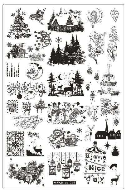 1PC**9.5X14.5cm Nail Art Stamping Plate 304 Stainless Steel Templates  Plates Image--Unique Design/Lace design nail Stamp Plate 58