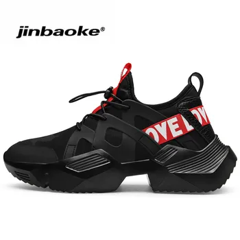 

Street Style Platform Sport Shoes for Men Thick Sole Old Shoes Breathable Running Shoes Black Sneakers Athletic Walking Shoes