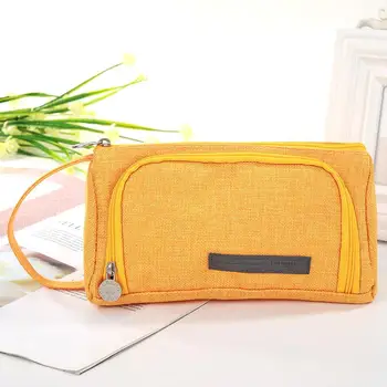 

Simple Cosmetic Storage Bag Candy Color Canvas Large Capacity Student Stationery Pencil Case Large Big Pen Bag Pouch