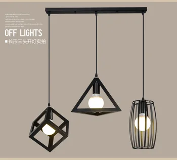 

Northern European-Style Restaurant Chandelier Three Head Modern Minimalist Creative Cool Library Table Bar Counter Hallway Iron