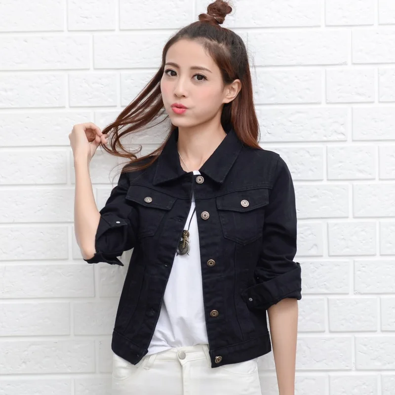 black denim jacket girl