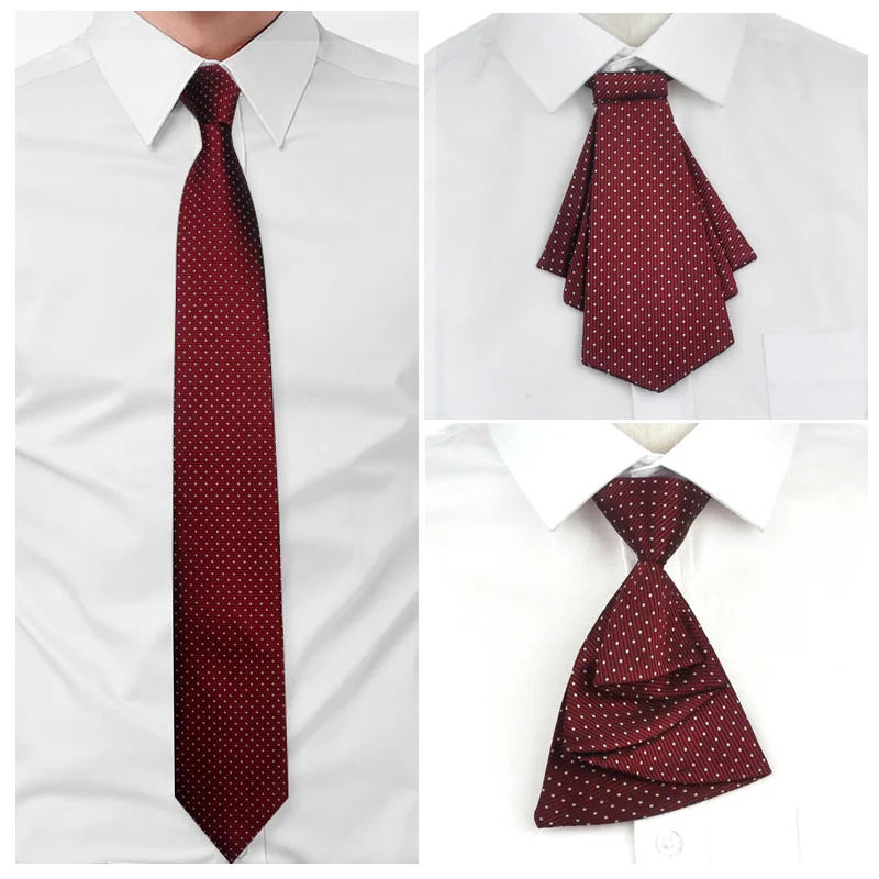 

Tie men's formal business easy to pull lazy zipper tie 8CM wine red bordeaux groom wedding tie