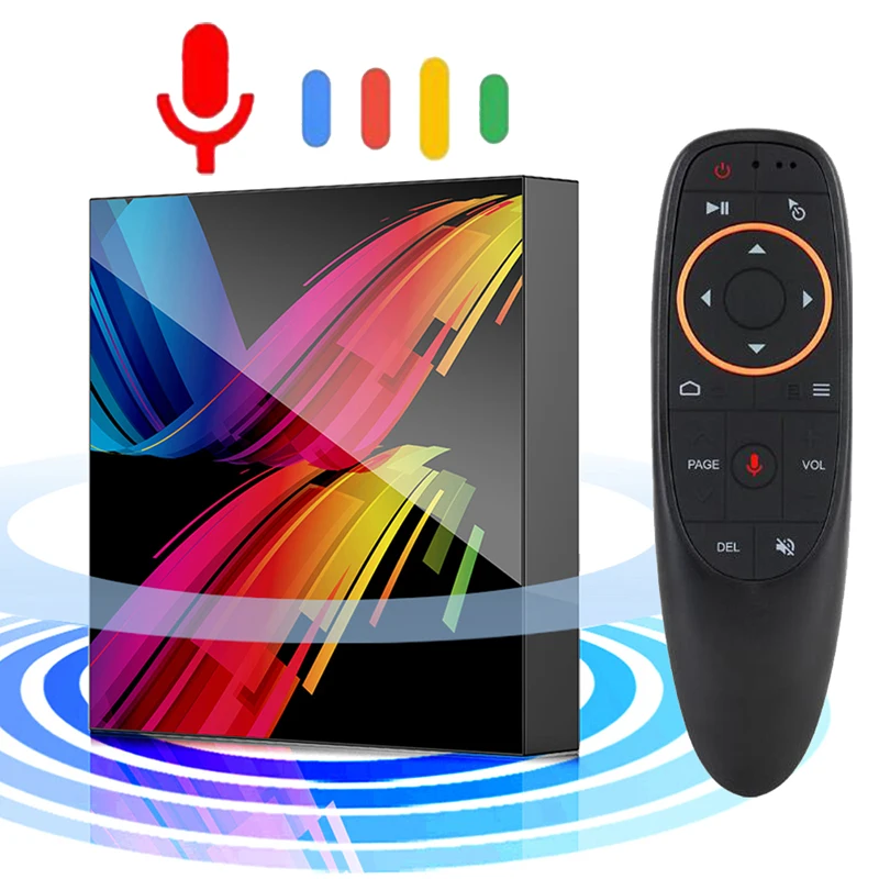 Android 10 0 Смарт ТВ-приставка поддержка BT голосовой помощник Wifi 2 4G и 5 8G 64G высокая