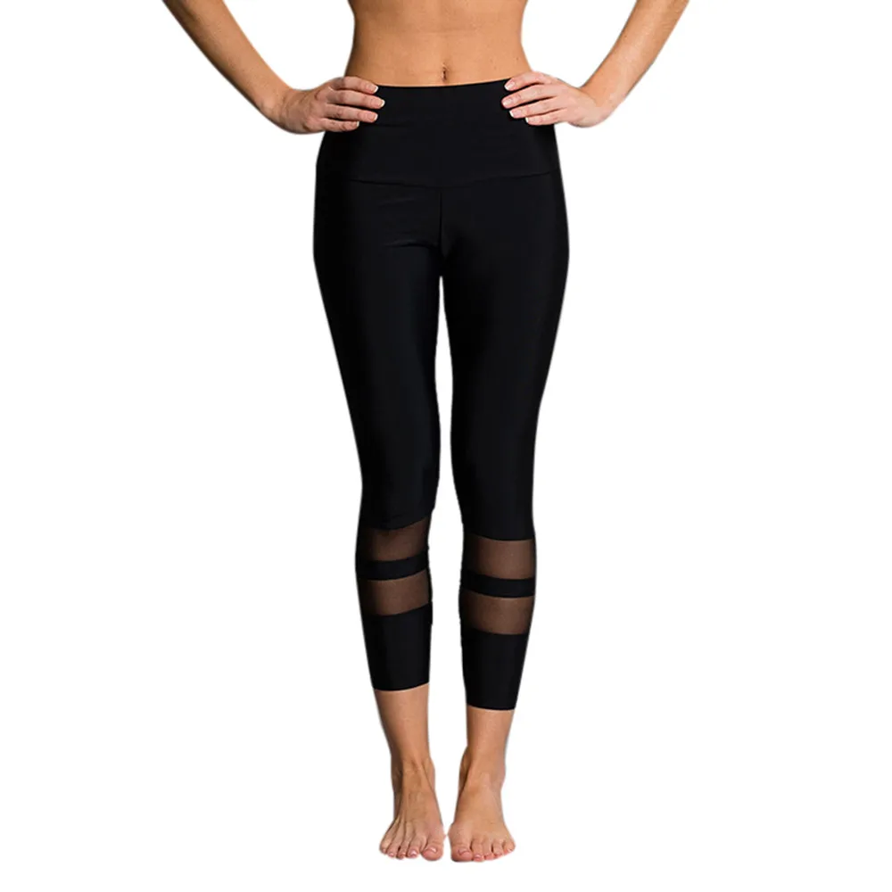 Спортивные Леггинсы с высокой талией для спортзала, женские растягивающиеся штаны для йоги и бега, Женская эластичная одежда для бодибилдинга и тренировок# LR2