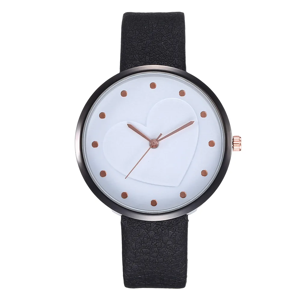 Creative peach heart rivet scale student belt evil black department lady quartz wristwatch factory direct selling