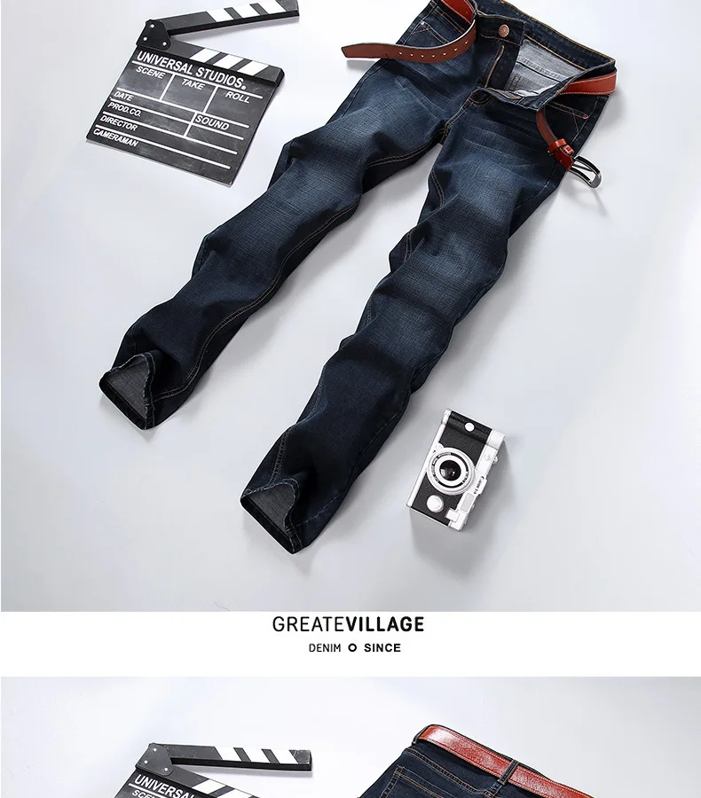 Jeans Men's Slim Women's Light Straight-leg Elasticity Casual Pants Men Spring And Autumn New Style Men's Youth Long Pants Four