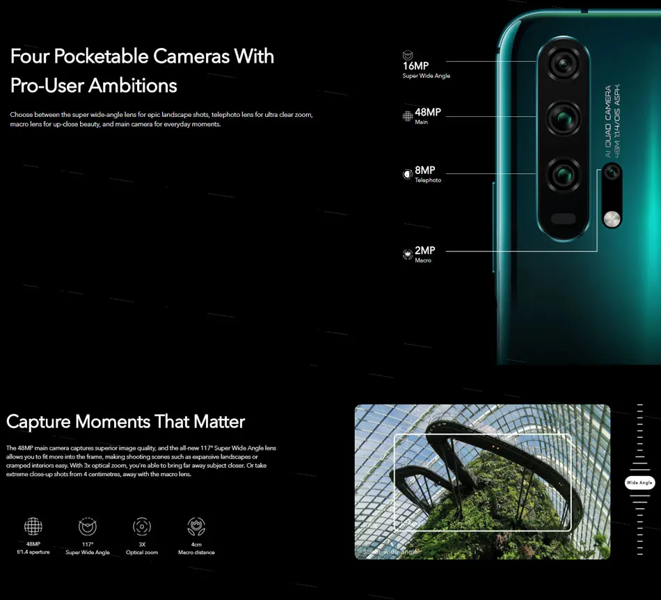 Мобильный телефон Honor 20 pro, 6,26 дюймов, 8 ГБ ОЗУ, 128 Гб/256 Гб ПЗУ, Kirin 980 OctaCore, четыре тыловых камеры, 48 МП, 16 МП, 8 Мп, 2 МП, две sim-карты