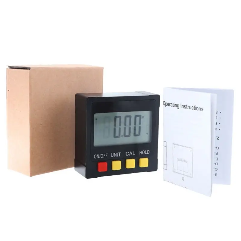 

360 Degree Mini Magnetic Digital Protractor with ABS Plastic Housing Button Cell G88A