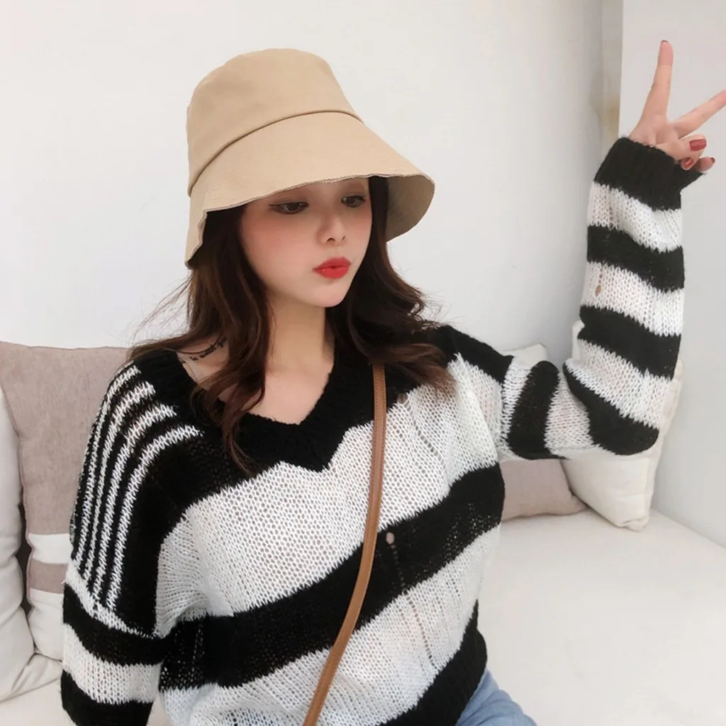 Простая Женская однотонная шляпа рыбака Солнцезащитная шляпа Гибкая пляжная шляпа с широкими полями Складная солнцезащитная Кепка