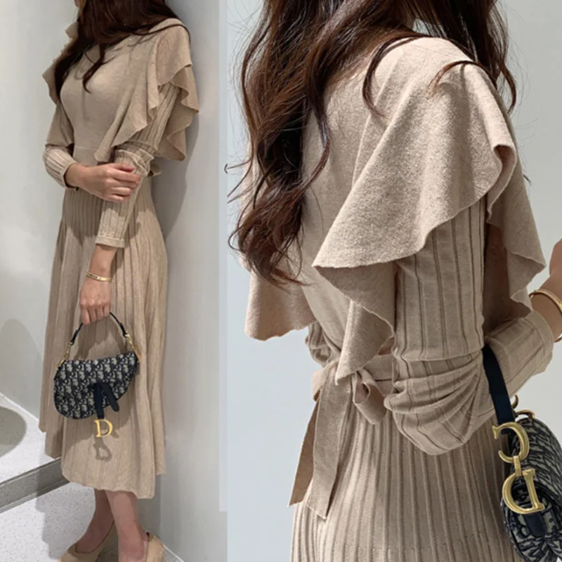 Женское плиссированное платье расклешенное коктейльное с высокой талией и