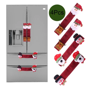 

4Pcs Fridge Handle Covers Christmas Microwave Oven Dishwasher Door Handle Cover Ornament Home Christmas Decorations