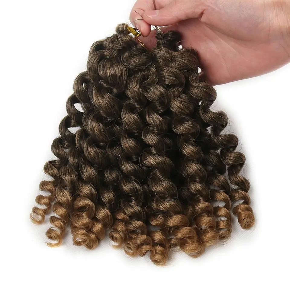 8 дюймов 20 корней Jumpy Wand Curl Twist синтетические вязанные косы ямайский прыжок крючком плетение волос для черных женщин