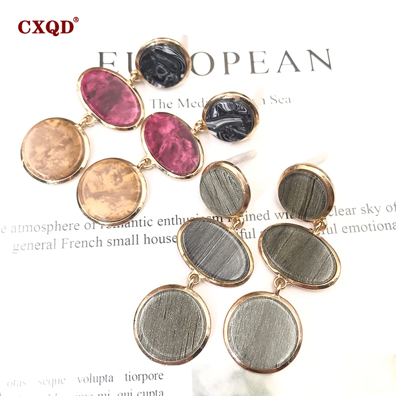 Женские длинные серьги CXQD трехслойные с уксусной кислотой ювелирные украшения в