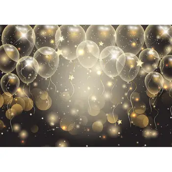 

Balloon Stars Flare Bokeh Photography Backdrop Custom Photo Shooting Background for Baby Children Birthday Party Prom Photocall