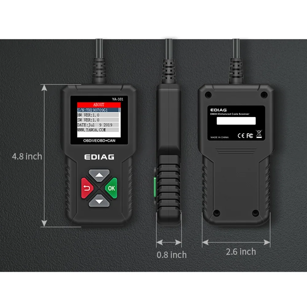 EDIAG YA101 OBDII/EOBD считыватель кодов OBD 2 диагностический инструмент YA-101 обновление бесплатно онлайн PK CR3001 ELM327 V1.5 obdii диагностический инструмент