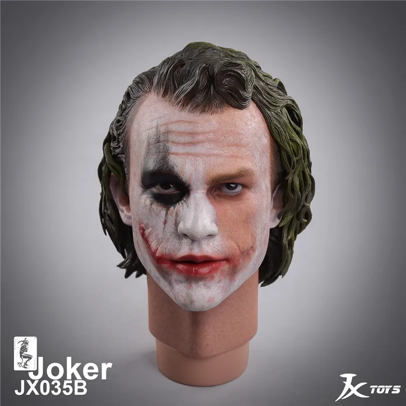 In Stock JXTOYS-035 1/4 Scale Male Figure Accessory Batman Dark Knight The Joker Head Sculpt Carving Model for 12'' Body - Цвет: B