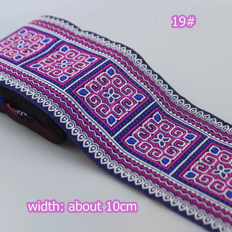item 19--width 10cm 5 ярдов/партия 10 см в ширину африканская кружевная ткань свадебное платье лента вышивка кружева сценический костюм аксессуары кружево отделка Лента кружево - Цвет: item 19--width 10cm