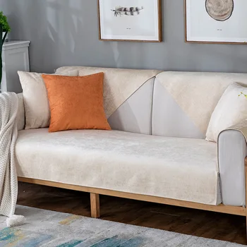 

Solid Color Chenille Sofa Cushion Non-slip Sofa Cover Towel Slipcover Fabric Dustproof Sofa Couch Cover Resistant Corner Mat