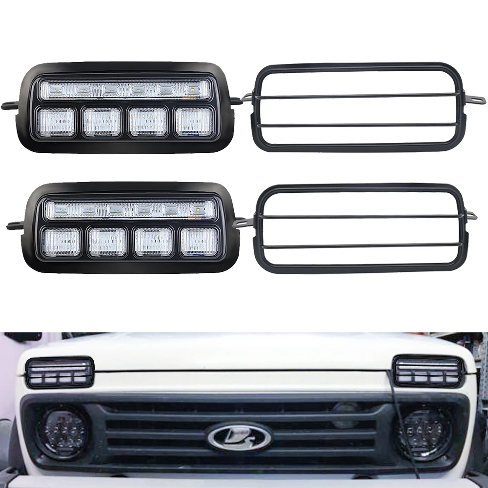Для Лада Нива 4X4 1995 светодиодный DRL огни реле с ходовым поворотным сигналом PMMA/ABS пластик функциональные аксессуары Тюнинг Автомобиля