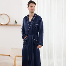 Mens Satin Pajamas Pyjamas Winter  Sleepwear Loungewear  Fits All Season Gifts Best Optional And for Healthy