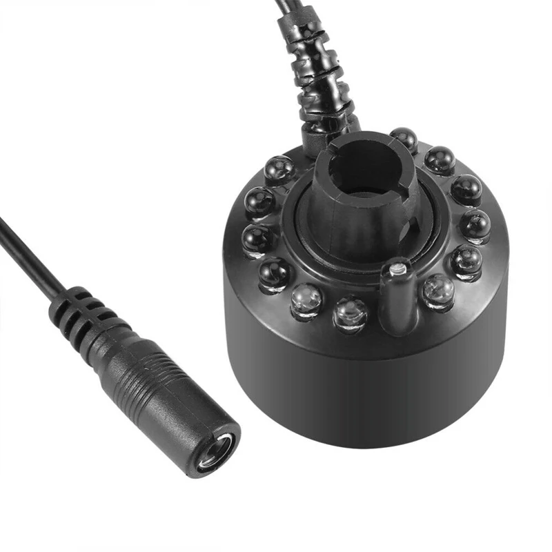 Ultrasonic Mist Maker Water Fountain Pond Atomizer Colorful Proxy Lights With Adapter