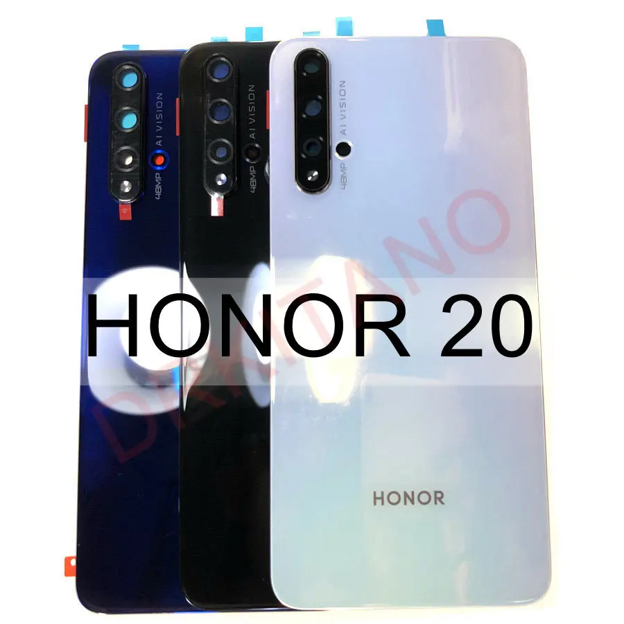 Для huawei Honor View 20 задняя батарея стеклянная крышка Задняя панель корпус двери чехол+ объектив камеры Honor 20 Pro крышка батареи V20