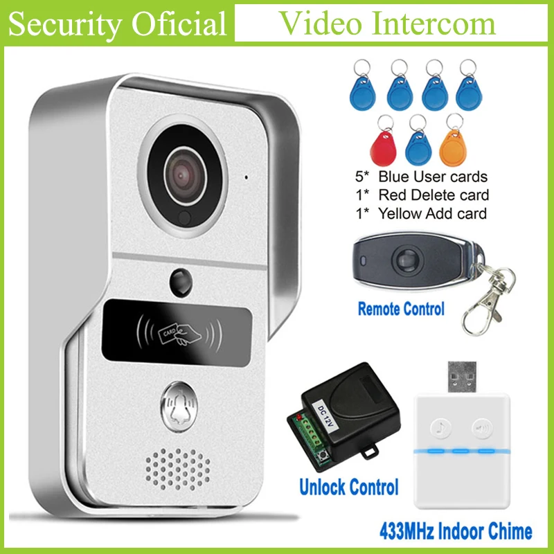 Full Duplex Audio Video Intercom Night Vision HD Smart Wireless Doorbell Camera Support Onvif PIR Alarm One Key WiFi Connection