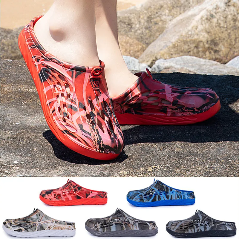 

Men Home Slippers Outdoor Hollow Trekking Shoes Light Weight Beach Sandals Soft Comfortable Garden Clogs