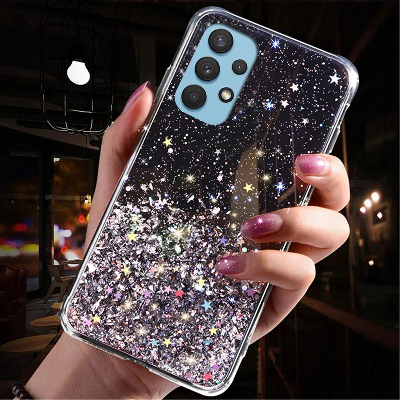 Glitter Silver Foil Silicone Phone Case For Samsung Galaxy Series_voghion.com