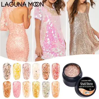 

Lagunamoon 8ml Shell Stone Gel Nail Polish UV LED Soak Off Varnish Lacquer Long Lasting Manicure Pedicure Beauty Salon