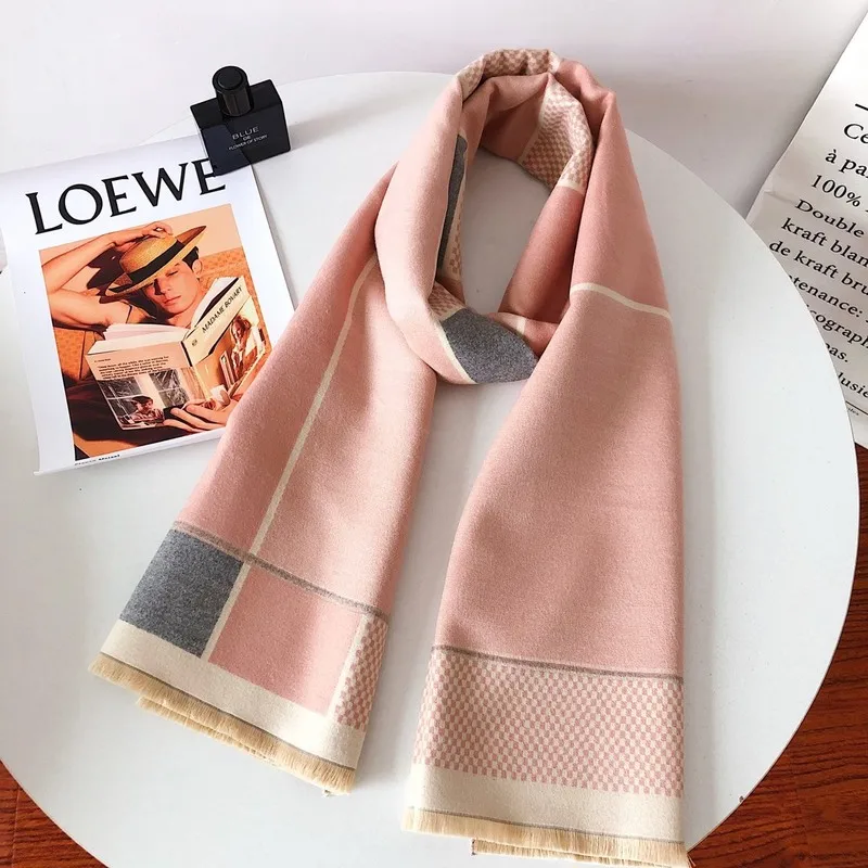 

2019 Hot Sale Winter Hijab Edition Joker Color Bowknot With Thick Warm Matching Imitation Cashmere Shawl Dual-use High Version