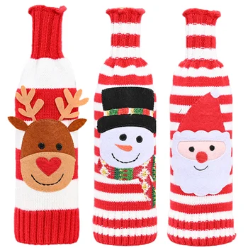 

3pcs Household Knitting Festive Wine Bottle Covers for Home Restaurant Hotel