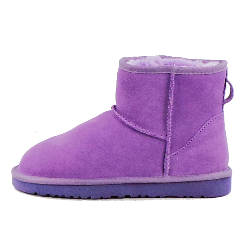 Purple 02 Новинка; модные классические женские зимние ботинки в австралийском стиле; высококачественные водонепроницаемые ботильоны из натуральной кожи; теплые зимние ботинки; женская обувь - Цвет: Purple 02