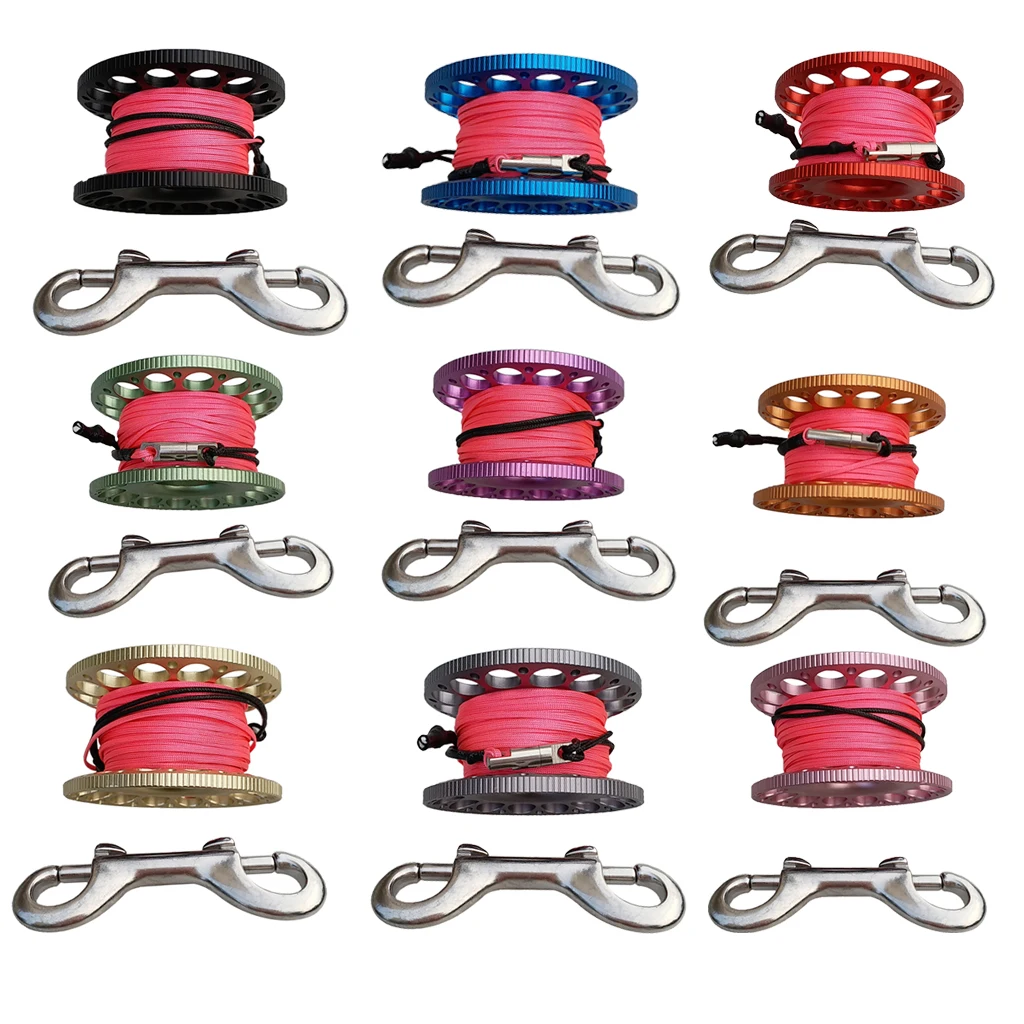 

Underwater Sports Finger Reel with Clip Scuba Diving Spool & 30Meter High Visibility Pink Line Scuba Dive Finger Spool Reel