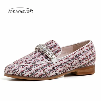 

Women Penny Loafers Moccasin Genuine Leather Slip On Round Toe Flats Suede Shoes Handmade Steinmeier