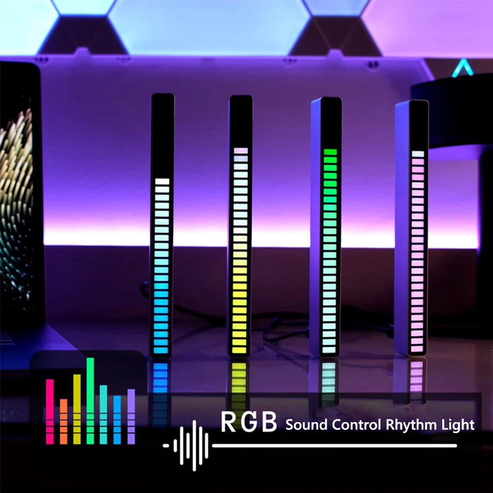 32led Rgb Led Strip Light Usb/rechargeable Battery App Control Rhythm Strip  Light Computer Car Colorful Sound Control Light - Novelty Lighting -  AliExpress
