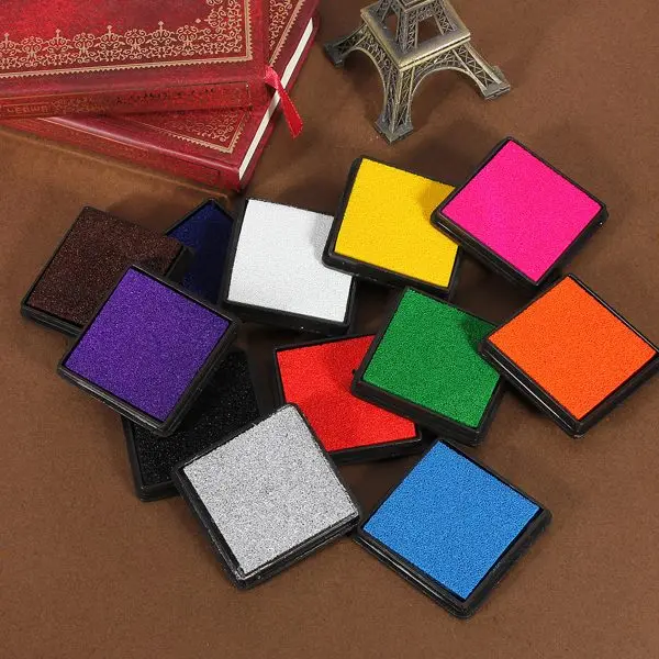 

Colourful DTY Ink Stamp Pad Craft Oil Based for Rubber Stamps Paper/Wood DIY Ink Pads for Rubber Stamps Scrapbook Wedding Decor