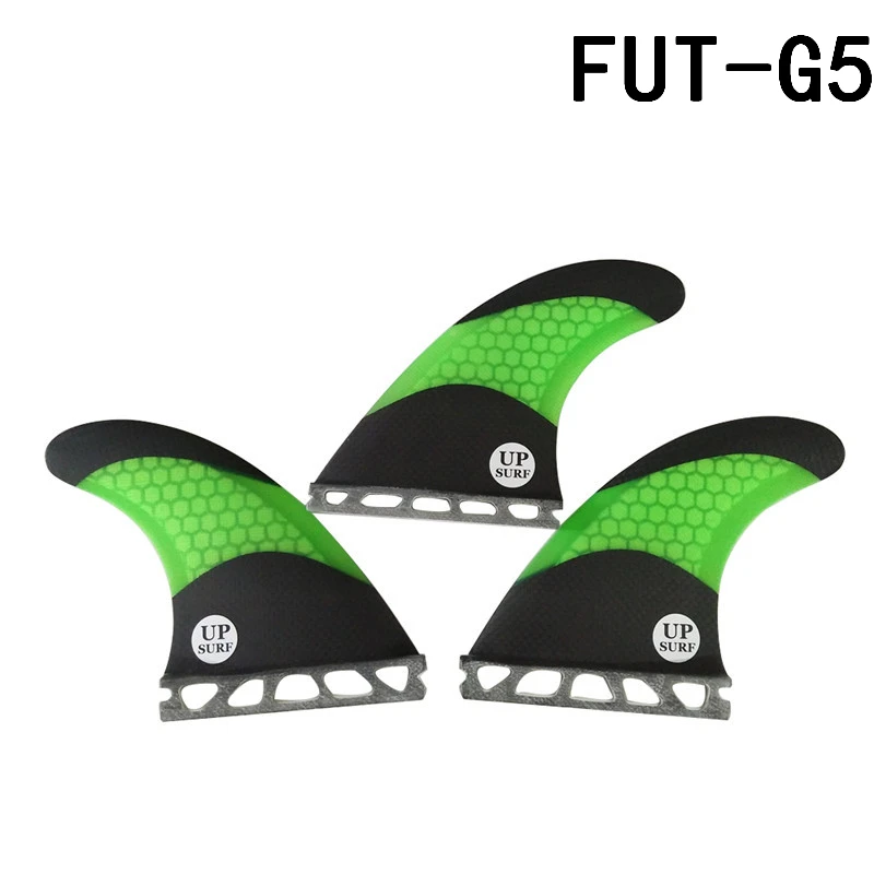Black with Green 2 Surf Future Fin paddle board G5 Upsurf логотип соты Стекловолоконные плавники доски для серфинга плавник Размер M 3 штуки в комплекте - Цвет: Black with Green 2