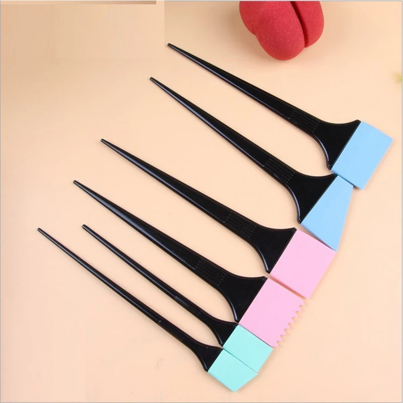 6pcs/Set Professional Hair Color Brush Hairdressing Tool Salon Highlight Comb Set Hair Tint Dye Brush 2 Colors
