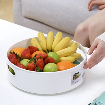 

New Arrival Multi-Function Anti-Skid Rotating Plastic Display Storage Storage Tray Bathroom Shelf Kitchen Party Serving Tray
